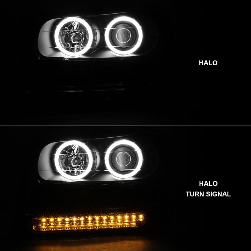 ANZO 2002 - 2009 Chevrolet Trailblazer Projector Headlights w/ Halo Black - CPC Performance