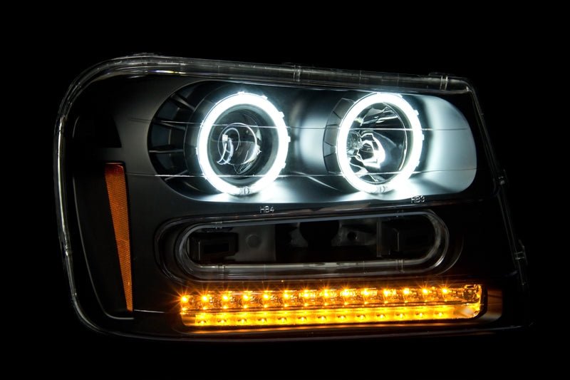ANZO 2002 - 2009 Chevrolet Trailblazer Projector Headlights w/ Halo Black - CPC Performance