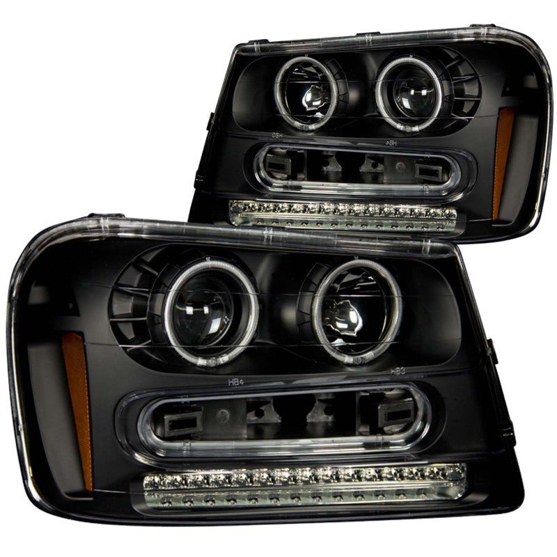 ANZO 2002 - 2009 Chevrolet Trailblazer Projector Headlights w/ Halo Black - CPC Performance