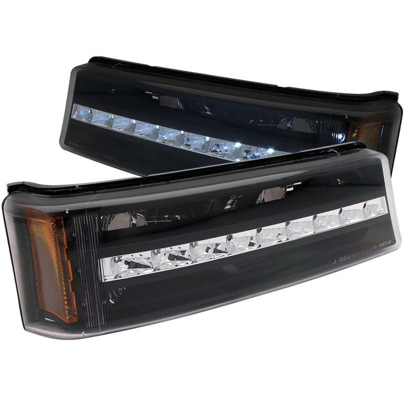 ANZO 2003 - 2006 Chevrolet Silverado 1500 LED Parking Lights Black w/ Amber Reflector - CPC Performance