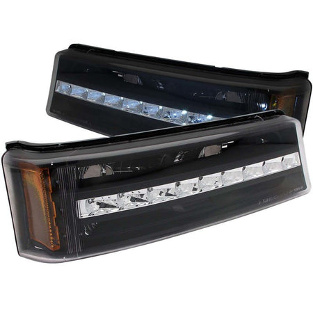 ANZO 2003 - 2006 Chevrolet Silverado 1500 LED Parking Lights Black w/ Amber Reflector - CPC Performance