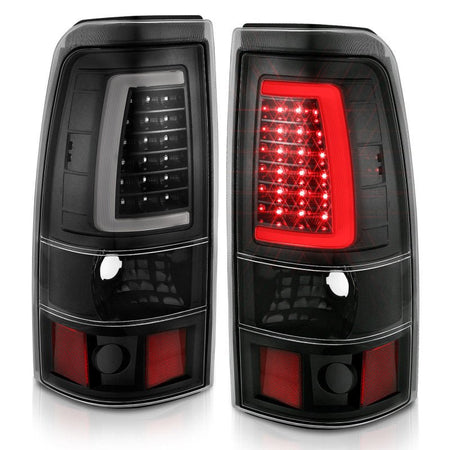 ANZO 2003 - 2006 Chevy Silverado 1500 LED Taillights Plank Style Black w/Clear Lens - CPC Performance