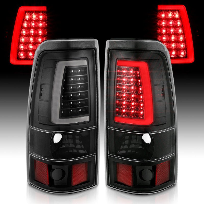ANZO 2003 - 2006 Chevy Silverado 1500 LED Taillights Plank Style Black w/Clear Lens - CPC Performance
