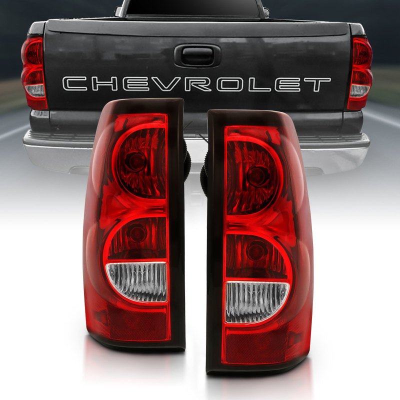 ANZO 2004 - 2007 Chevy Silverado Taillight Red/Clear Lens w/Black Trim (OE Replacement) - CPC Performance