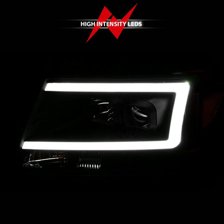 ANZO 2004 - 2008 Ford F - 150 Projector Headlights w/ Light Bar Black Housing - CPC Performance