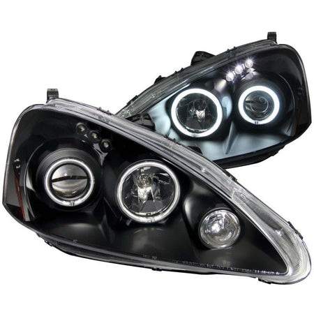 ANZO 2005 - 2006 Acura RSX Projector Headlights w/ Halo Black - CPC Performance
