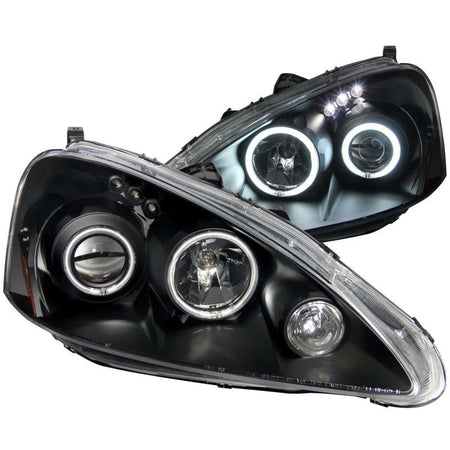 ANZO 2005 - 2006 Acura RSX Projector Headlights w/ Halo Black - CPC Performance
