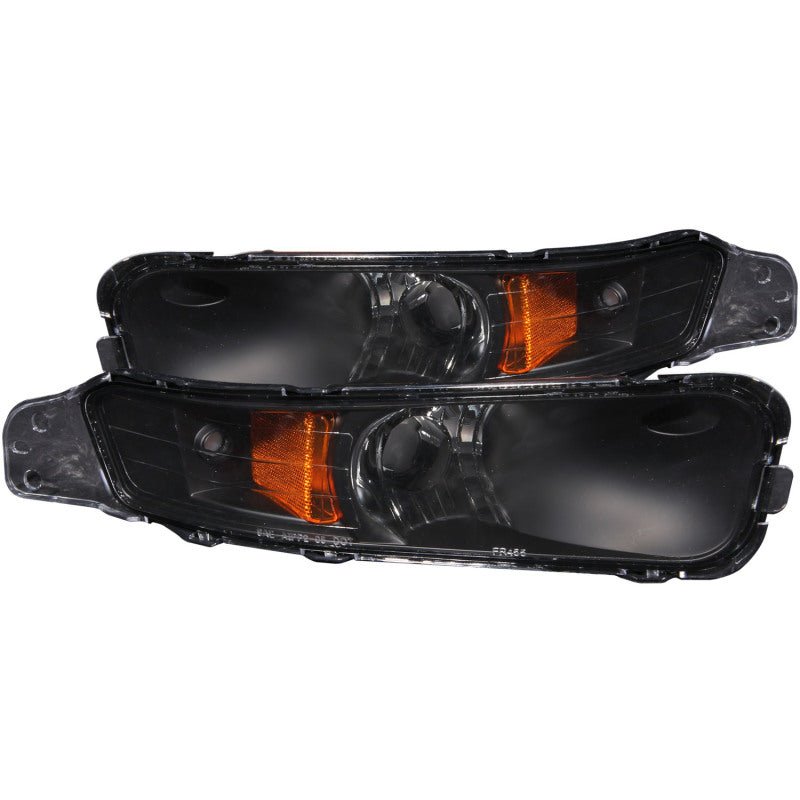 ANZO 2005 - 2009 Ford Mustang Euro Parking Lights Black w/ Amber Reflector - CPC Performance
