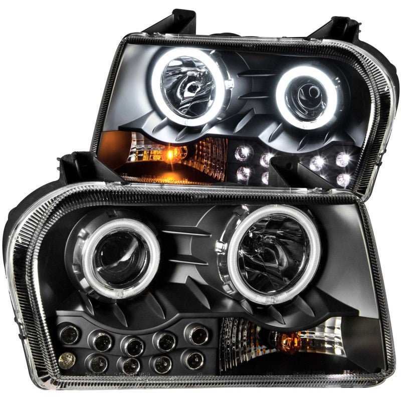 ANZO 2005 - 2010 Chrysler 300 Projector Headlights w/ Halo Black (Does Not Fit S Models) - CPC Performance