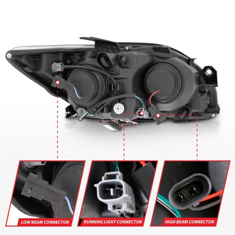 ANZO 2005 - 2010 Scion Tc Projector Headlights w/ Halo Black (CCFL) - CPC Performance