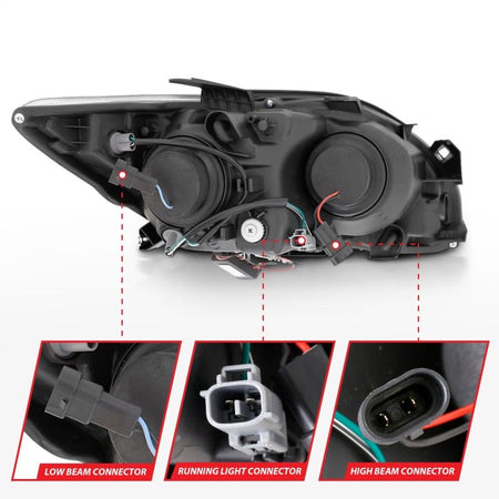 ANZO 2005 - 2010 Scion Tc Projector Headlights w/ Halo Black (CCFL) - CPC Performance
