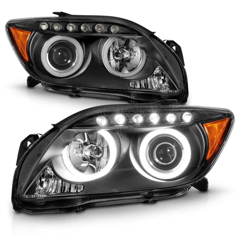 ANZO 2005 - 2010 Scion Tc Projector Headlights w/ Halo Black (CCFL) - CPC Performance