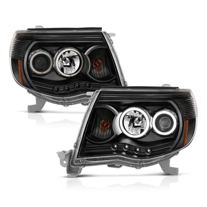 ANZO 2005 - 2011 Toyota Tacoma Projector Headlights w/ Halo Black - CPC Performance
