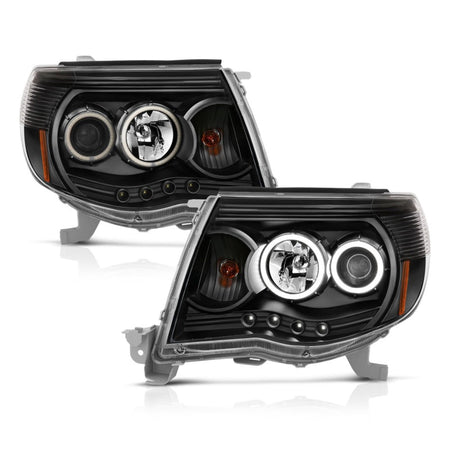 ANZO 2005 - 2011 Toyota Tacoma Projector Headlights w/ Halo Black - CPC Performance