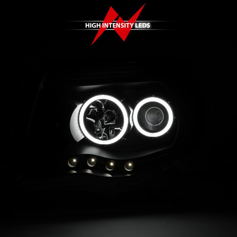 ANZO 2005 - 2011 Toyota Tacoma Projector Headlights w/ Halo Black - CPC Performance