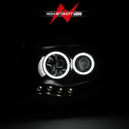 ANZO 2005 - 2011 Toyota Tacoma Projector Headlights w/ Halo Black - CPC Performance