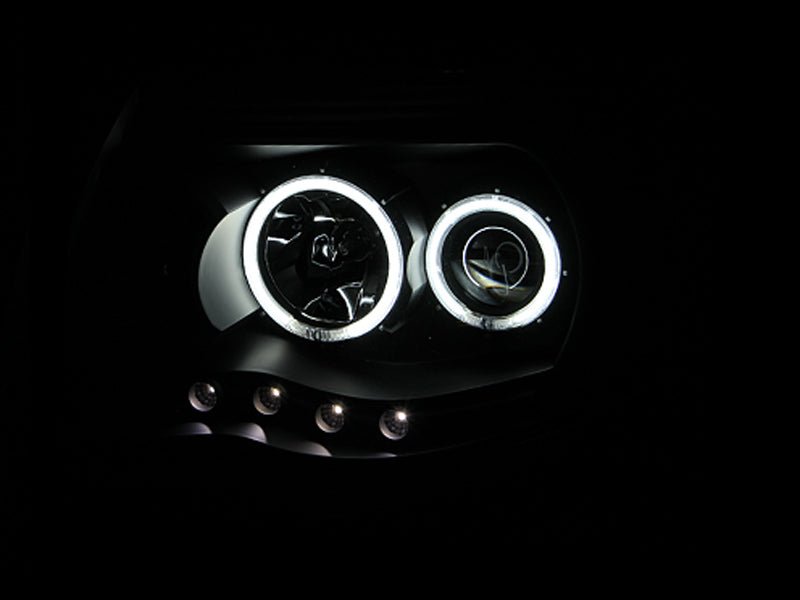 ANZO 2005 - 2011 Toyota Tacoma Projector Headlights w/ Halo Black - CPC Performance