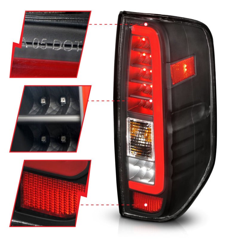 ANZO 2005 - 2021 Nissan Frontier LED Taillights Black Housing/Clear Lens - CPC Performance