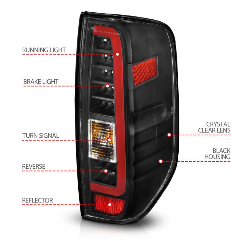 ANZO 2005 - 2021 Nissan Frontier LED Taillights Black Housing/Clear Lens - CPC Performance