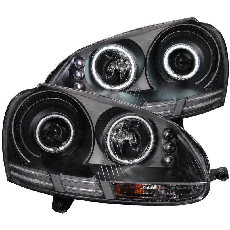 ANZO 2006 - 2009 Volkswagen Rabbit Projector Headlights w/ Halo Black (CCFL) - CPC Performance