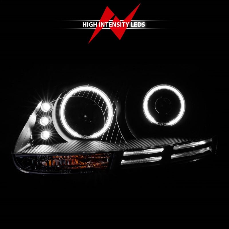 ANZO 2006 - 2009 Volkswagen Rabbit Projector Headlights w/ Halo Black (CCFL) - CPC Performance