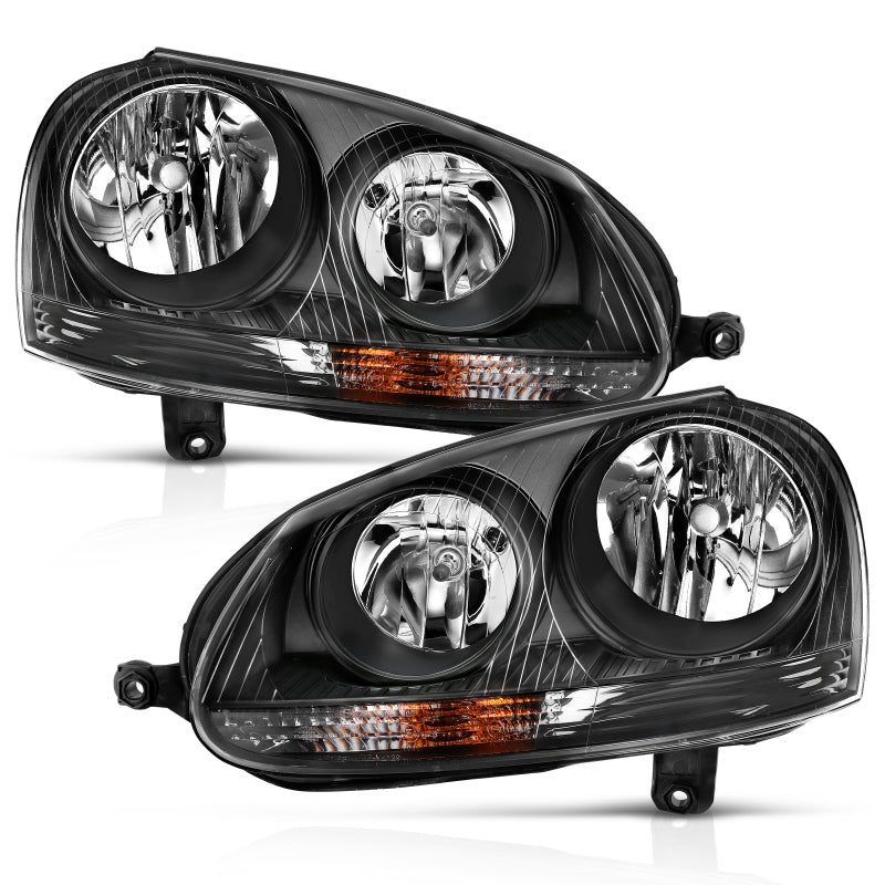 ANZO 2006 - 2009 Volkswagen Us Rabbit Crystal Headlight Black (Halogen Only) - CPC Performance