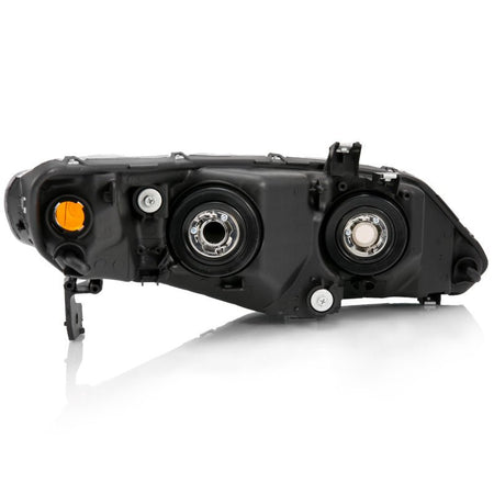 ANZO 2006 - 2011 Honda Civic 4 Door Crystal Headlight Black Amber (OE Replacement) - CPC Performance