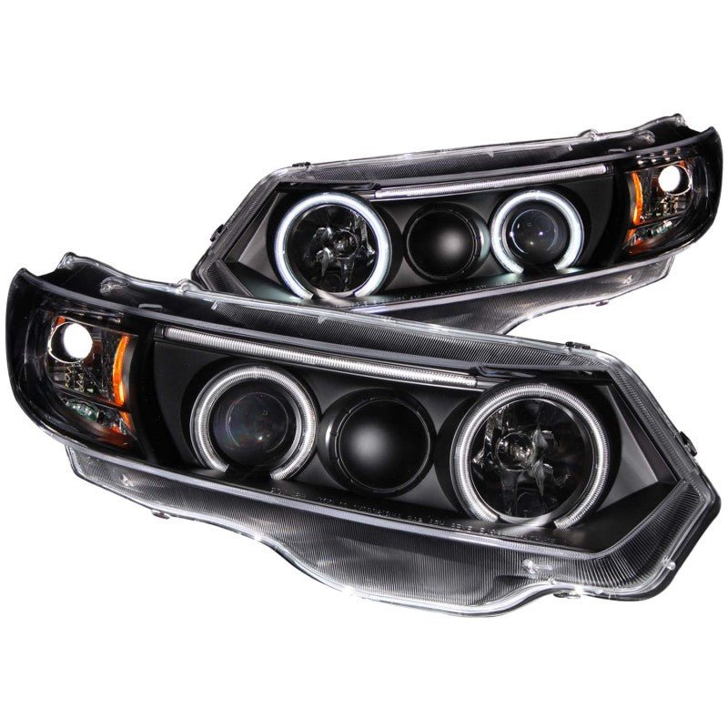 ANZO 2006 - 2011 Honda Civic Projector Headlights w/ Halo Black (CCFL) - CPC Performance