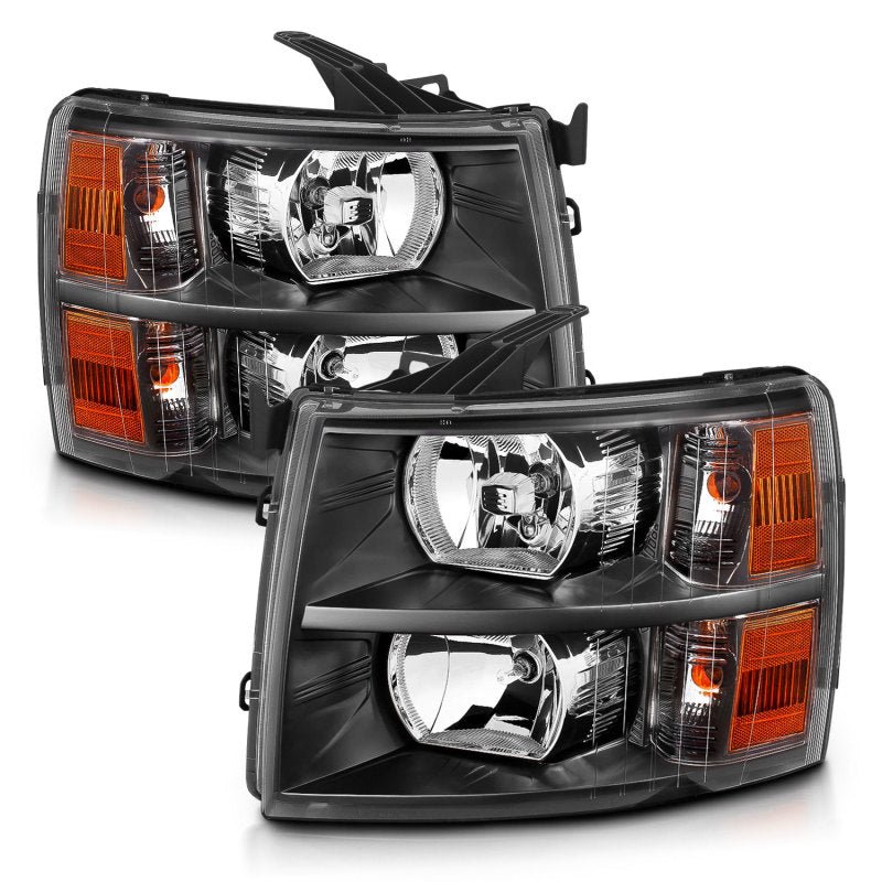 ANZO 2007 - 2013 Chevrolet Silverado Crystal Headlights Black - CPC Performance