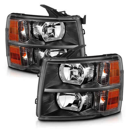 ANZO 2007 - 2013 Chevrolet Silverado Crystal Headlights Black - CPC Performance