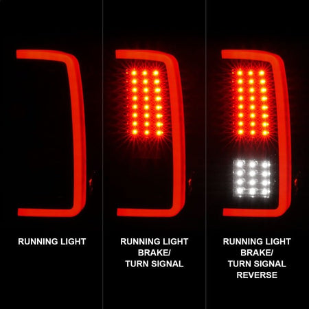 ANZO 2007 - 2013 Chevrolet Silverado1500/ 2500/ 3500 LED Tail Lights w/ Light Bar Black Housing Smoke - CPC Performance