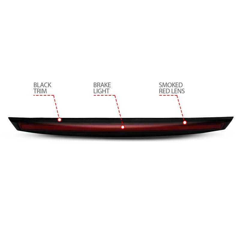 ANZO 2007 - 2014 Chevrolet Suburban 1500 LED 3rd Brake Light Black Housing Smoke Lens w/ Spoiler 1pc - CPC Performance