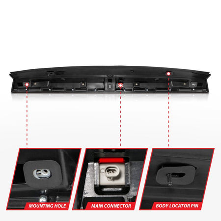 ANZO 2007 - 2014 Chevrolet Suburban 1500 LED 3rd Brake Light Black Housing Smoke Lens w/ Spoiler 1pc - CPC Performance