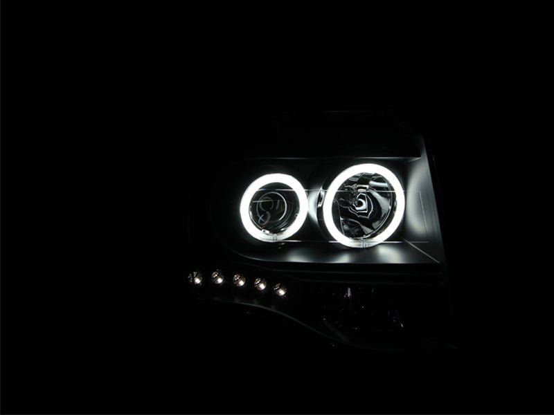 ANZO 2007 - 2014 Ford Expedition Projector Headlights w/ Halo Black - CPC Performance
