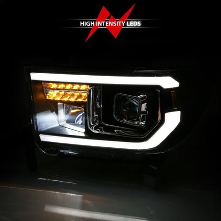 ANZO 2007 - 2014 Toyota Tundra Projector Light Bar H.L Black Amber(Led High Beam) (Halogen Version) - CPC Performance