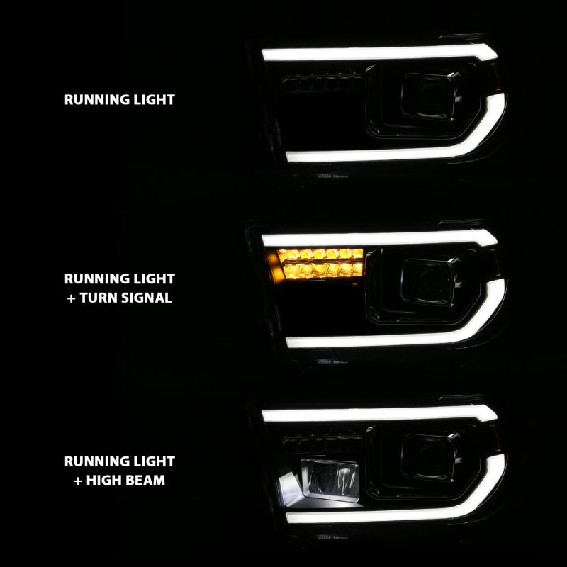 ANZO 2007 - 2014 Toyota Tundra Projector Light Bar H.L Black Amber(Led High Beam) (Halogen Version) - CPC Performance
