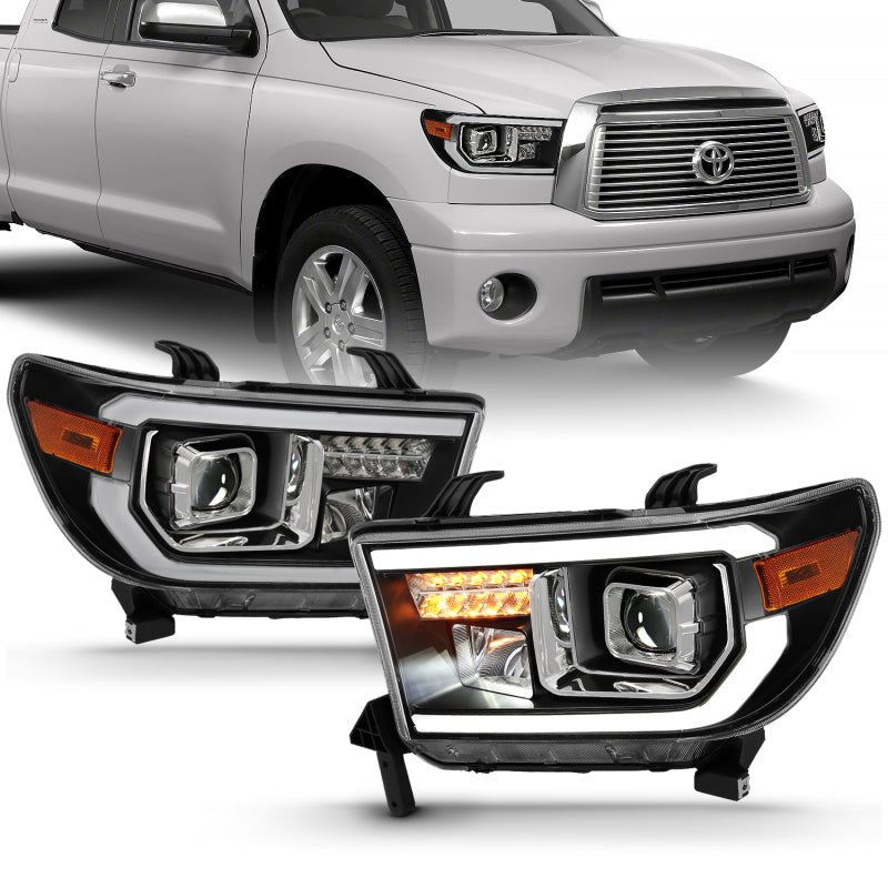 ANZO 2007 - 2014 Toyota Tundra Projector Light Bar H.L Black Amber(Led High Beam) (Halogen Version) - CPC Performance