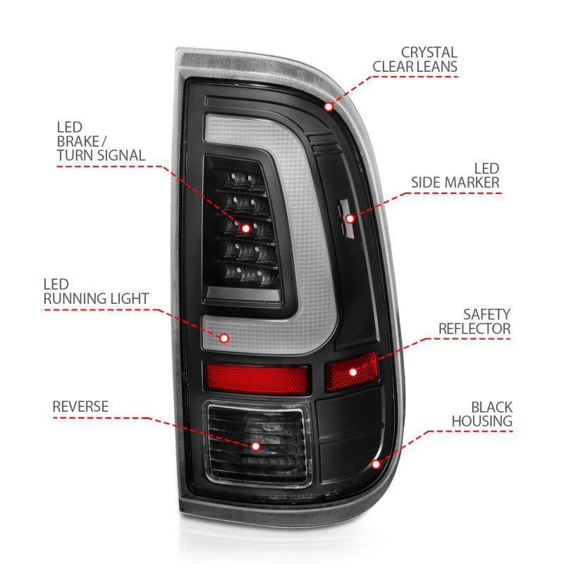 ANZO 2008 - 2016 Ford F - 250 LED Taillights Black Housing Clear Lens (Pair) - CPC Performance