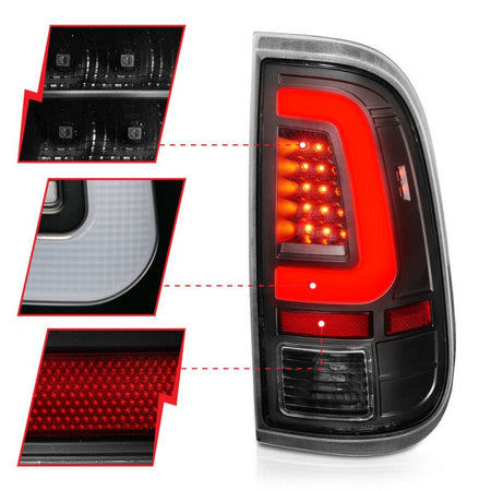 ANZO 2008 - 2016 Ford F - 250 LED Taillights Black Housing Clear Lens (Pair) - CPC Performance