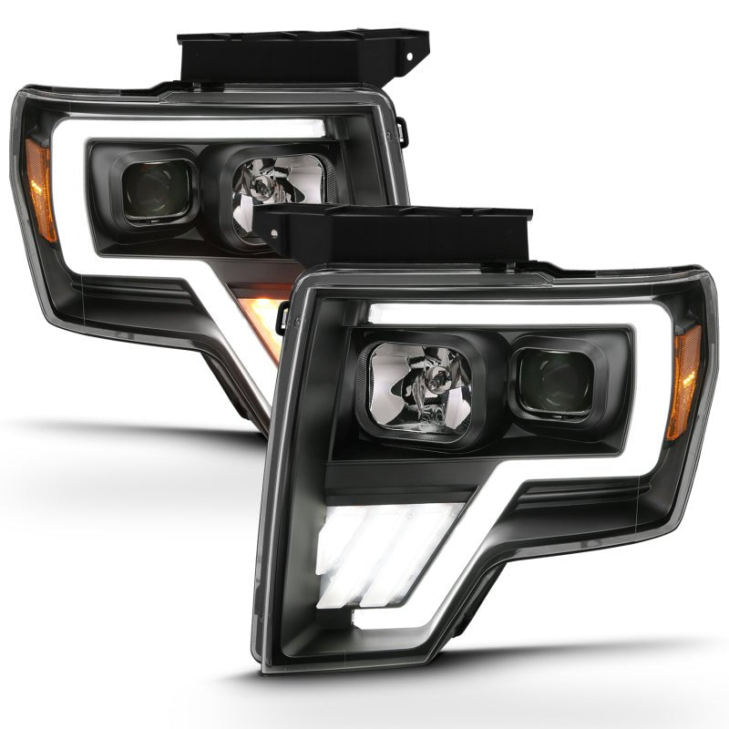 ANZO 2009 - 2013 Ford F - 150 Projector Light Bar G4 Switchback Headlights Black Amber - CPC Performance