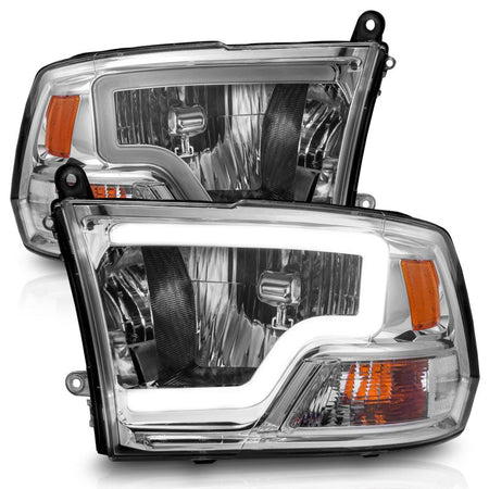 ANZO 2009 - 2018 Dodge Ram 1500/ 2500/ 3500 Crystal Headlights w/ Light Bar Chrome Housing - CPC Performance