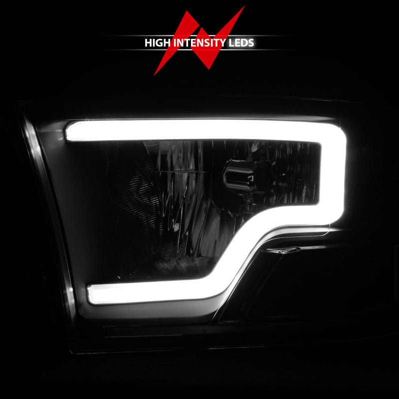 ANZO 2009 - 2018 Dodge Ram 1500 Crystal Headlights w/ Light Bar Black Housing - CPC Performance