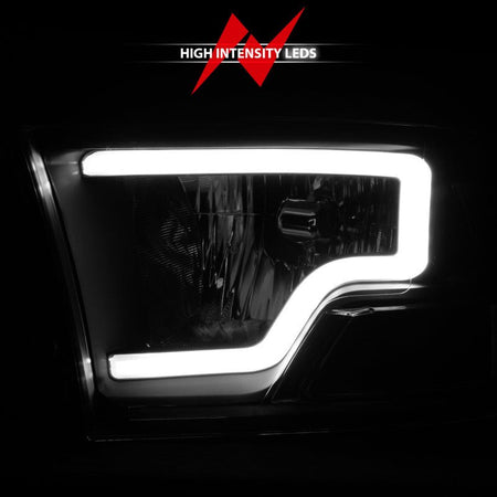 ANZO 2009 - 2018 Dodge Ram 1500 Crystal Headlights w/ Light Bar Black Housing - CPC Performance