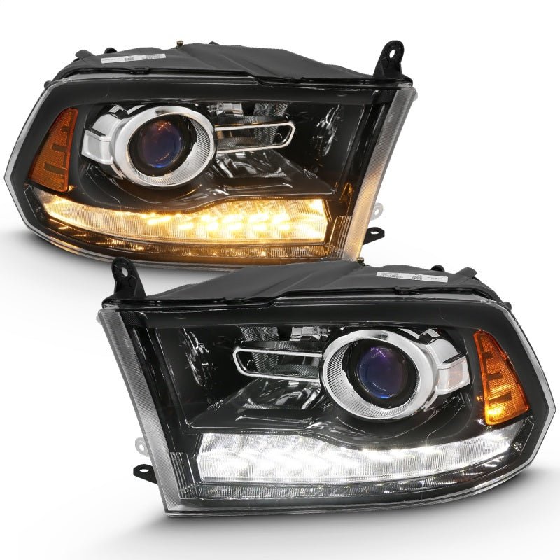 ANZO 2009 - 2018 Dodge Ram 1500 Projector Plank Style Switchback H.L Halo Black Amber (OE Style) - CPC Performance