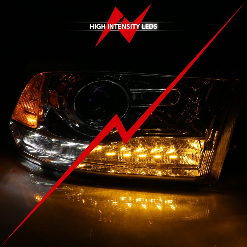 ANZO 2009 - 2018 Dodge Ram 1500 Projector Plank Style Switchback H.L Halo Chrome Amber (OE Style) - CPC Performance