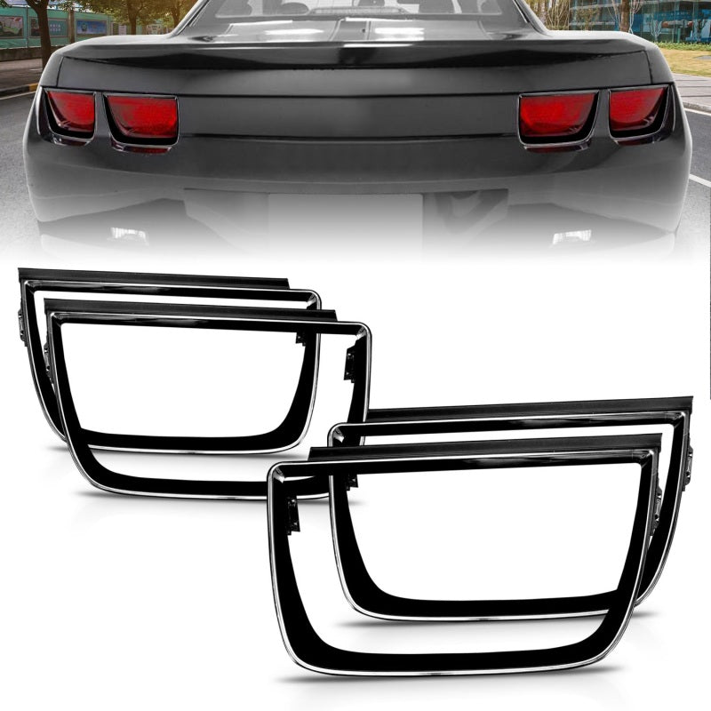 ANZO 2010 - 2013 Chevrolet Camaro Taillight Bezels - 4pc Gloss Black - CPC Performance