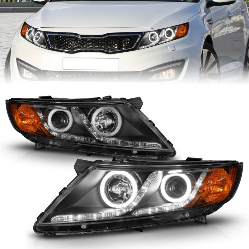 ANZO 2011 - 2013 Kia Optima Projector Headlights w/ Halo Black (CCFL) - CPC Performance