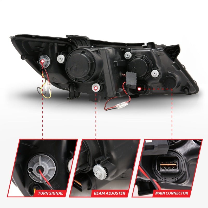 ANZO 2011 - 2013 Kia Optima Projector Headlights w/ Halo Black (CCFL) - CPC Performance