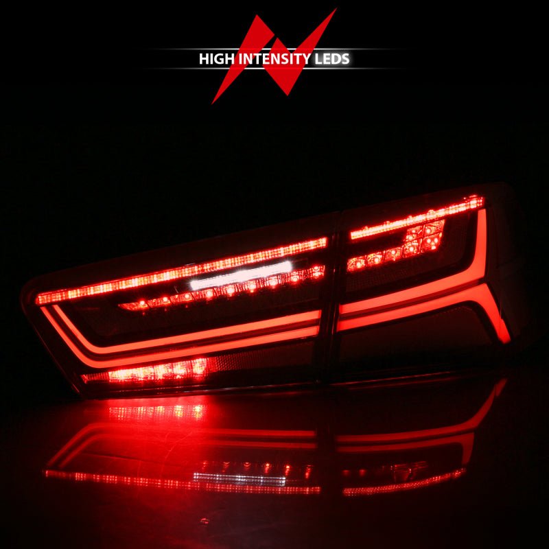 ANZO 2012 - 2018 Audi A6 LED Taillight Black Housing Red/Clear Lens 4 pcs (Sequential Signal) - CPC Performance