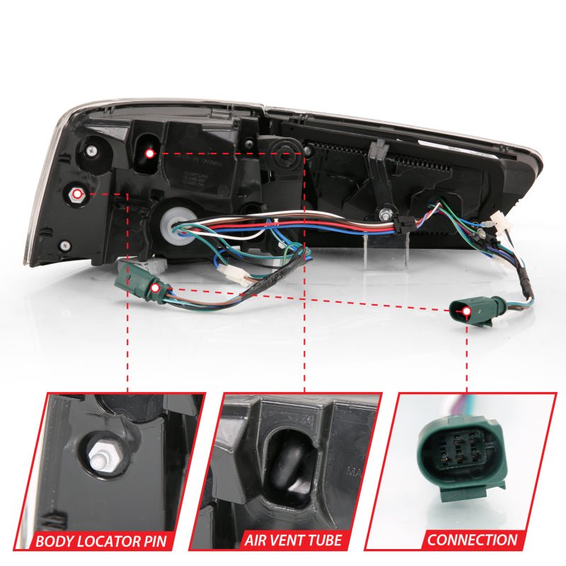 ANZO 2012 - 2018 Audi A6 LED Taillight Black Housing Red/Clear Lens 4 pcs (Sequential Signal) - CPC Performance
